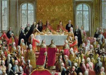 Das Krönungsbankett Josephs II. (1741-90), Kaiser von Deutschland, 1764 (Detail)